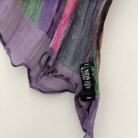 NWOT Chanel long silk scarf. Multi color. - Picture 5 of 10